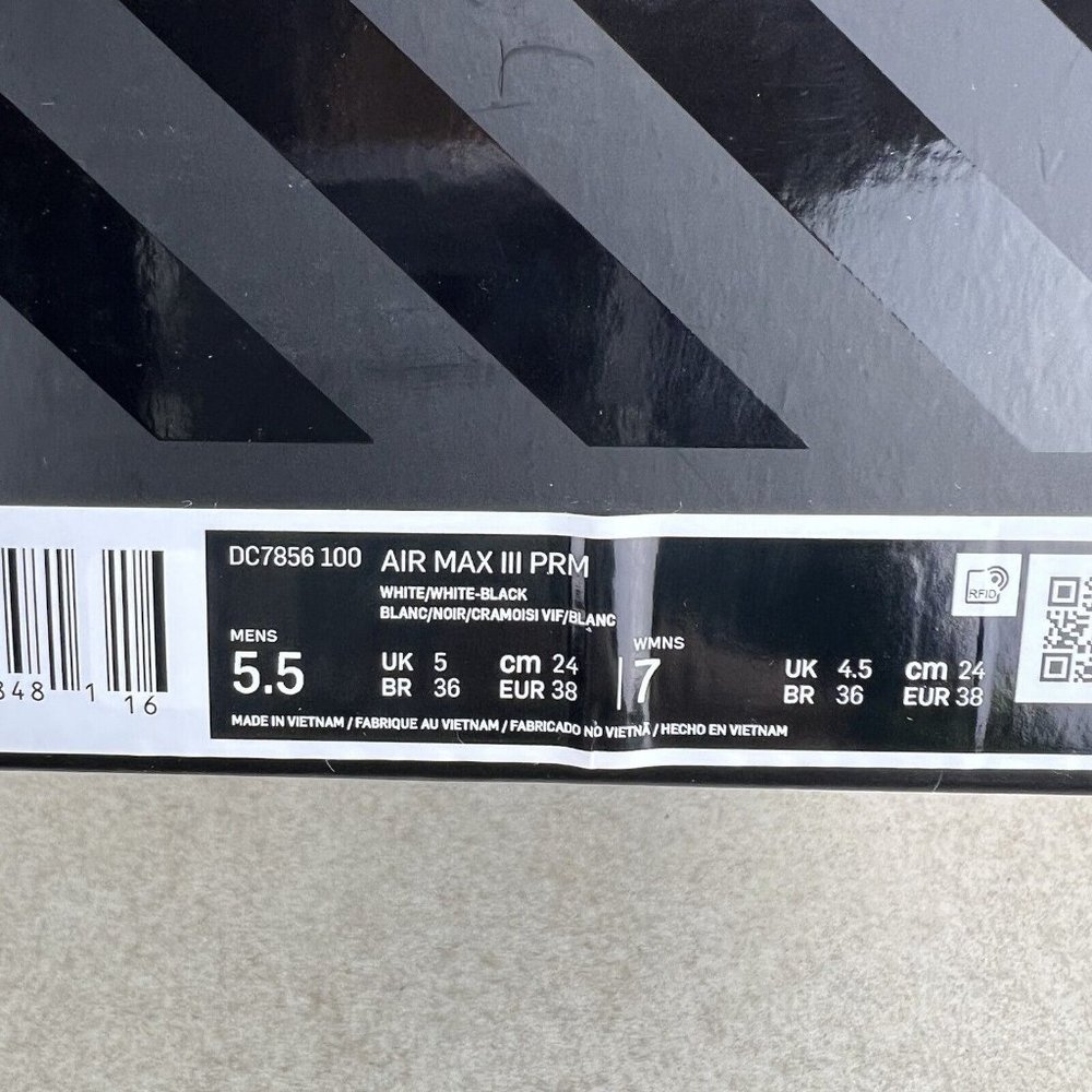Nike Air Max III PRM 90 White Crimson New Shoes DC7856-100 Mens 5.5 / Womens 7 - Picture 12 of 12